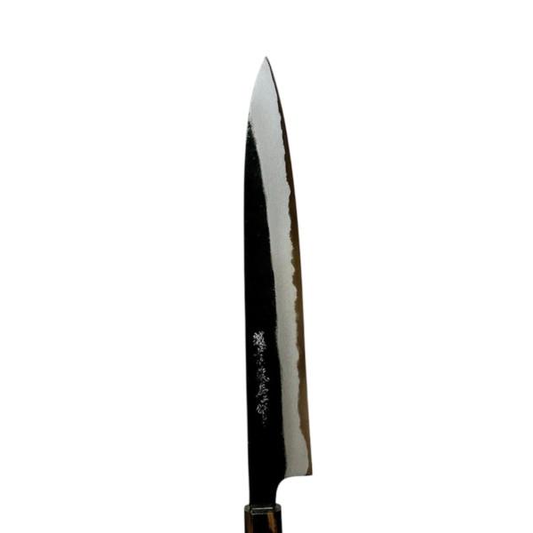 越前数馬作 玄武 筋引包丁 255mm 鍛造白二鋼 黒打 SGW八角柄付  620299の画像