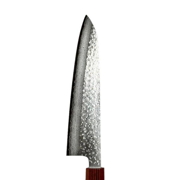 本物ダマスカス包丁 雷神 越前数馬 送料無料】 越前数馬作 粉末ハイス鋼ダマスカス 雷神 三徳包丁180mm