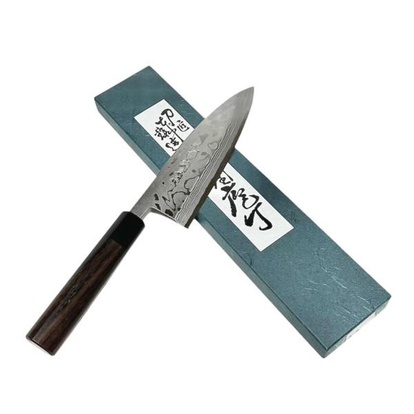越前数馬作 積層青二鋼 出刃包丁 180mm 紫檀シノギ柄付 625582 202412