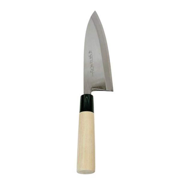 【送料無料】 越前数馬作　青二鋼　出刃包丁　180mm　水牛桂柄付　　625593　202506_1