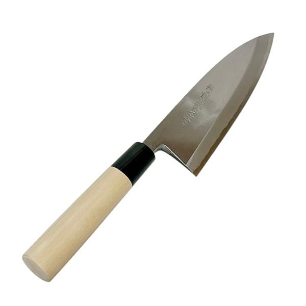 【送料無料】 越前数馬作　青二鋼　出刃包丁　180mm　水牛桂柄付　　625593　202506_2