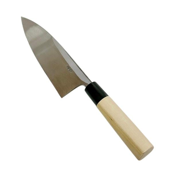 【送料無料】 越前数馬作　青二鋼　出刃包丁　180mm　水牛桂柄付　　625593　202506_3