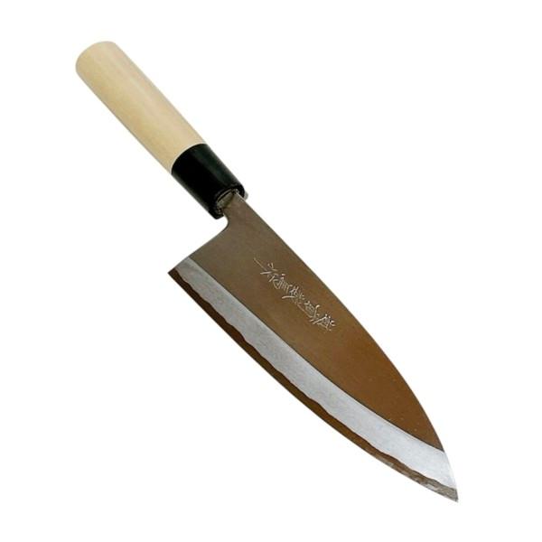 【送料無料】 越前数馬作　青二鋼　出刃包丁　180mm　水牛桂柄付　　625593　202506_4