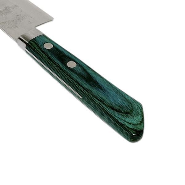 越前数馬作 雪華 牛刀180mm VG10積層梨地 口金付 エメラルド柄 660305
