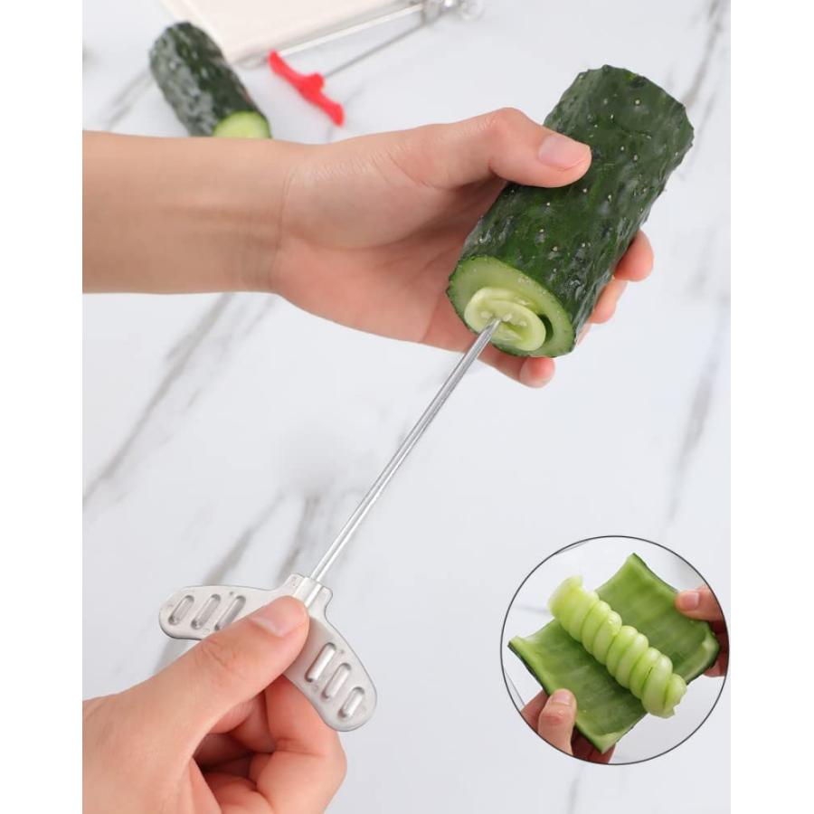 激安価格の激安価格の野菜カッター スパイラルカッター スパイラルスライサー くるくる トルネードポテトカッター 手動スパイラルスクリュー スライサー 2本セット 調理器具 野菜スライサー 螺旋カッター 飾り野菜 くるりんカッター