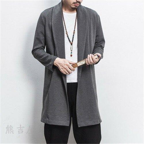 カーディガン メンズ ロングカーディガン ニット カーディガン トップス メンズファッション ロング丈 肩掛け 長袖 おしゃれ メンズファッション ナースカーディガン カラー 黒 Mamiya Cs Co Jp