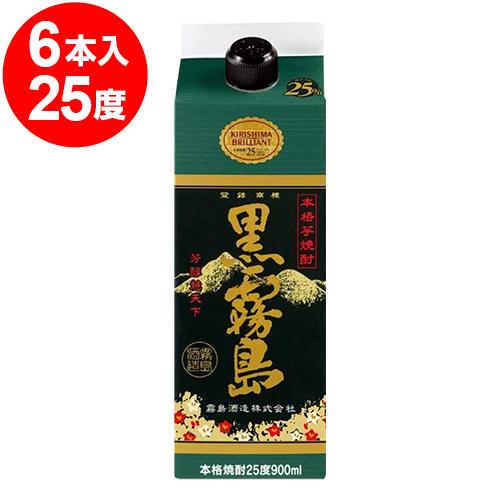 送料無料 霧島酒造 黒霧島 芋 25度 スリムパック 900ml×1ケース/6