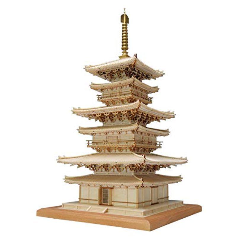 kumakumastoreウッディジョー　75　薬師寺　東塔　木製模型　組み立てキット
