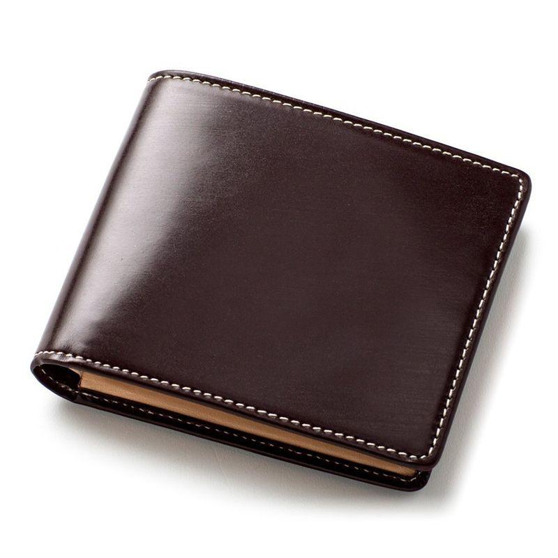 ブリティッシュグリーン 二つ折り財布 英国製ブライドルレザー使用 財布 メンズ (03.バーガンディ) :20230528115349
