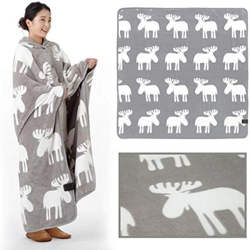 電気毛布 着る毛布 とろけるフランネル 着る電気毛布 curun クルン ロングサイズ 140×180cm グレー｜kumakumastore｜04