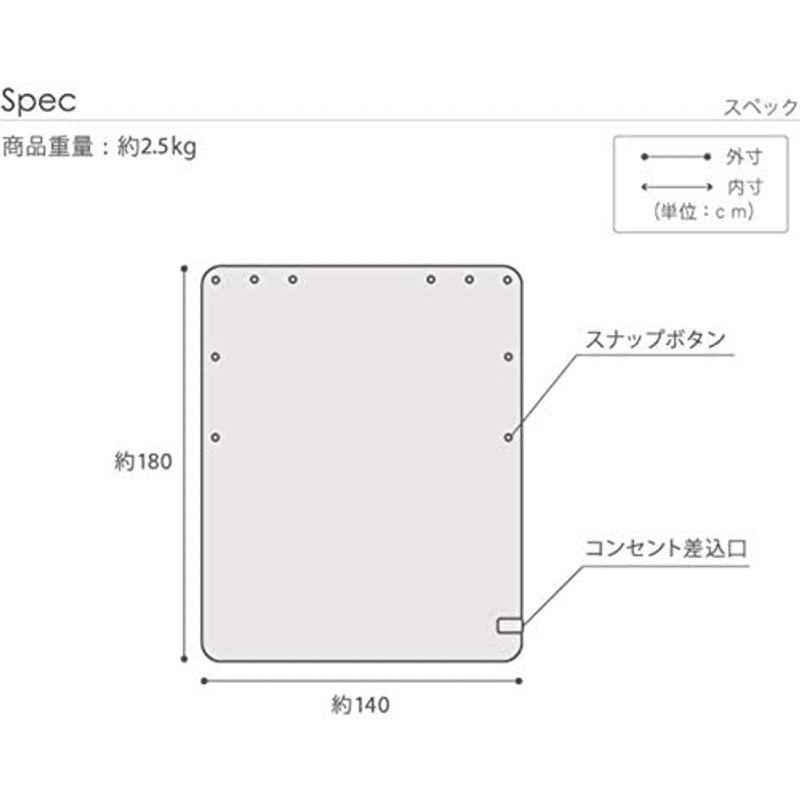 電気毛布 着る毛布 とろけるフランネル 着る電気毛布 curun クルン ロングサイズ 140×180cm グレー｜kumakumastore｜06