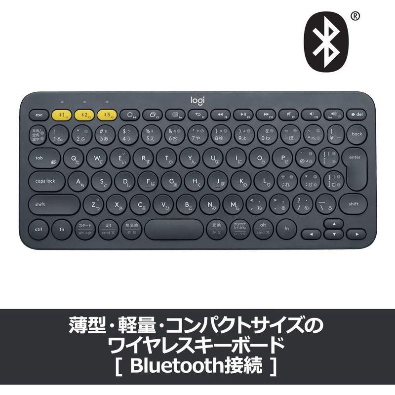 ロジクール ワイヤレスキーボード 無線 キーボード 薄型 小型 K380BK Bluetoothワイヤレス Windows Mac iOS｜kumakumastore｜03