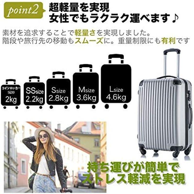 (トラベルデパート) 超軽量スーツケース TSAロック付 (Lサイズ(86L), ホワイト)｜kumakumastore｜02