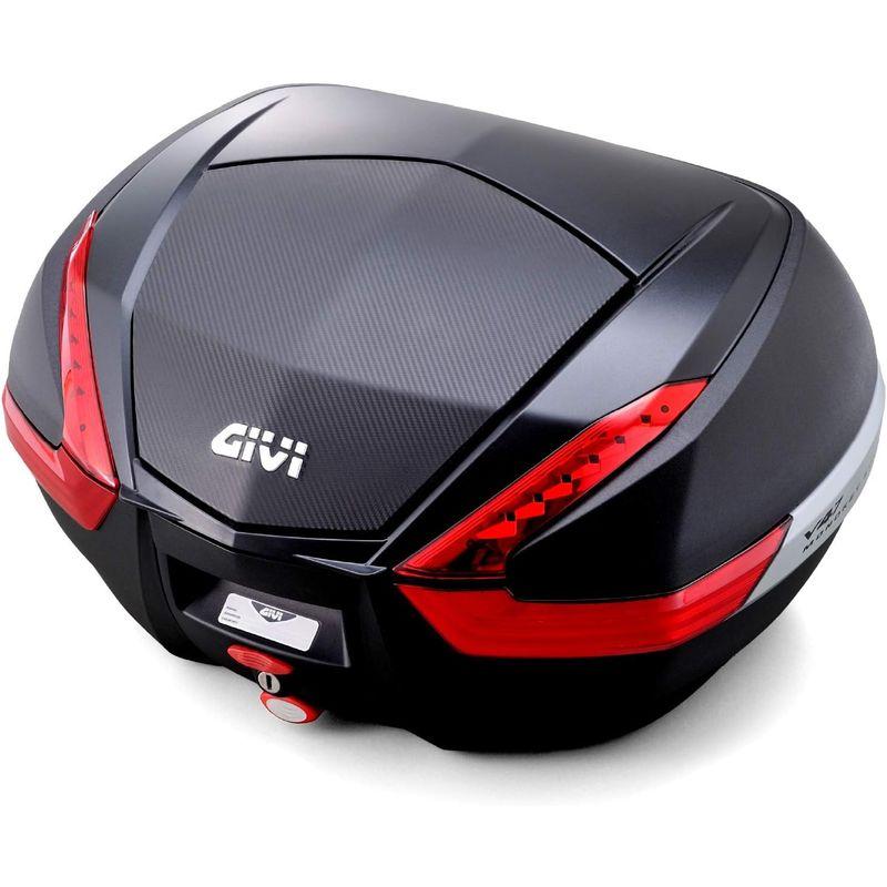 GIVI(ジビ) バイク用 リアボックス モノキー 47L V47NN 未塗装ブラック(カーボン調パネル) レッドレンズ 92471｜kumakumastore｜02