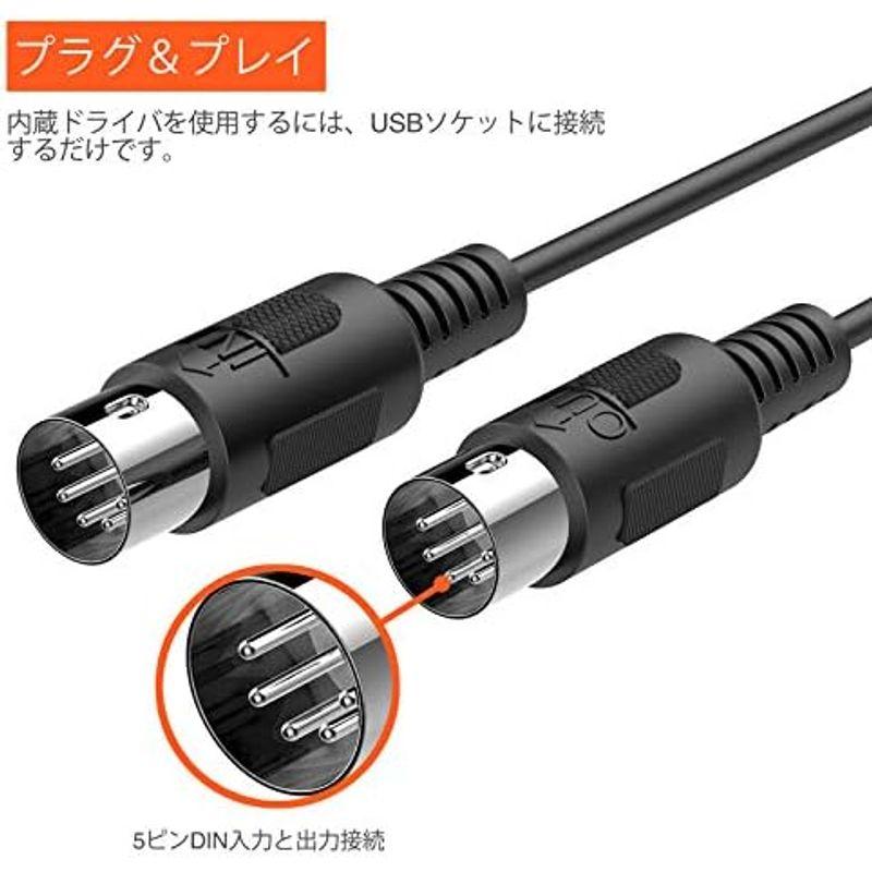MIDIケーブル USB インターフェース ケーブル キーボード 5PIN-DIN LEKATO 電子楽器とPC 簡単接続 変換ケーブル 高｜kumakumastore｜13