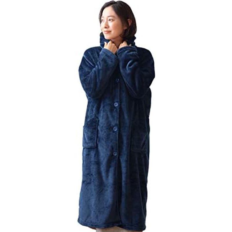 AQUA (アクア) 着る毛布 かいまき 男女兼用 冬 あったか フード付き Mサイズ (着丈:約110cm) グレー mofua (モフア｜kumakumastore｜02