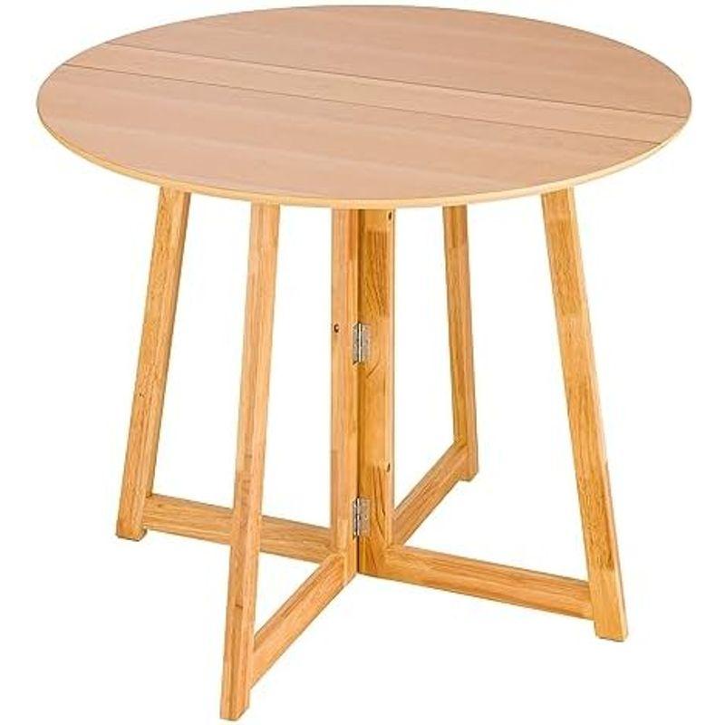 ドウシシャ 折りたたみテーブル ダイニングテーブル 丸 円形 75cm 天然木製 可愛い 北欧 ダークブラウン 幅75×奥行75×高さ72c｜kumakumastore｜03