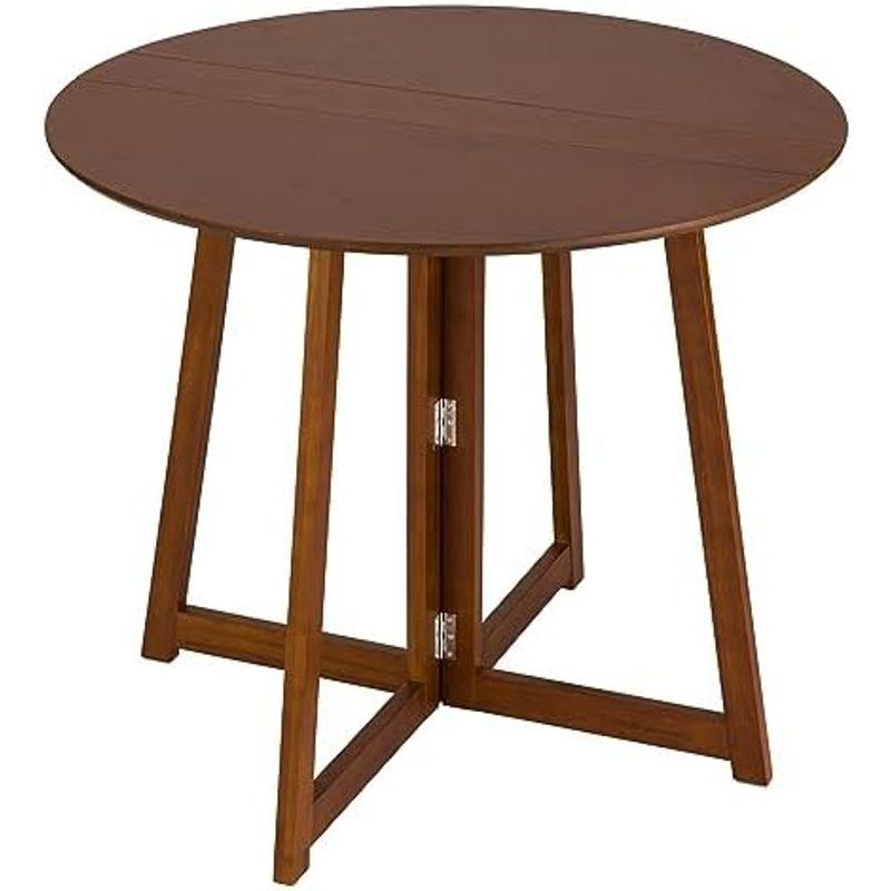 ドウシシャ 折りたたみテーブル ダイニングテーブル 丸 円形 75cm 天然木製 可愛い 北欧 ダークブラウン 幅75×奥行75×高さ72c｜kumakumastore｜04