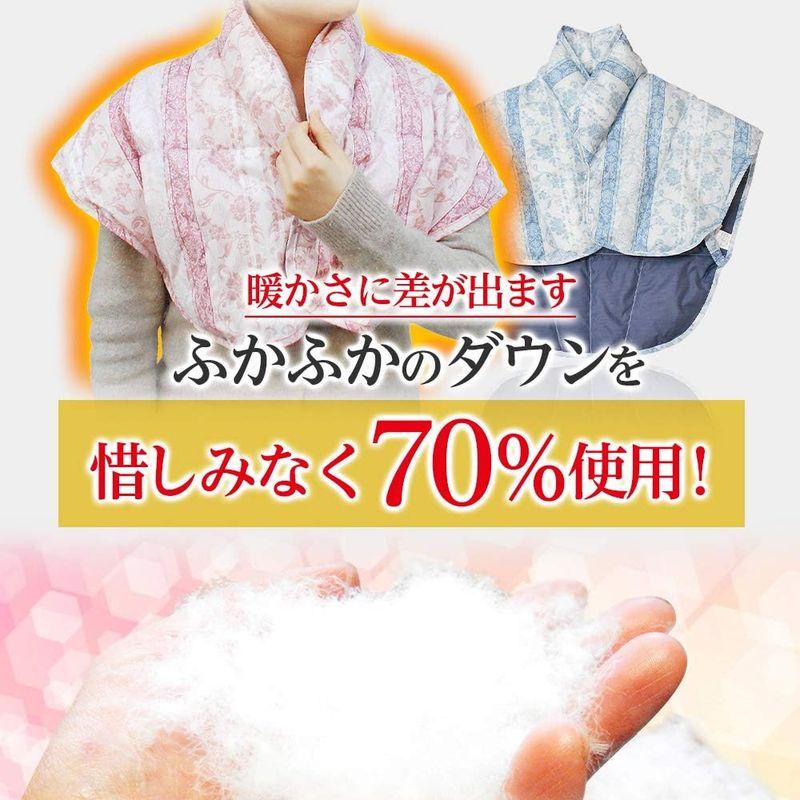 洗濯機で洗える ふんわり羽毛肩あて 日本製 ダウン70％使用 (ピンク)｜kumakumastore｜03
