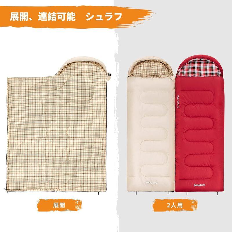 KingCamp 寝袋 シュラフ 封筒型 ワイドサイズ 230*90cm 連結可能 キャンプ 寝袋 コンパクト 軽量 簡単収納 丸洗い 防水｜kumakumastore｜03