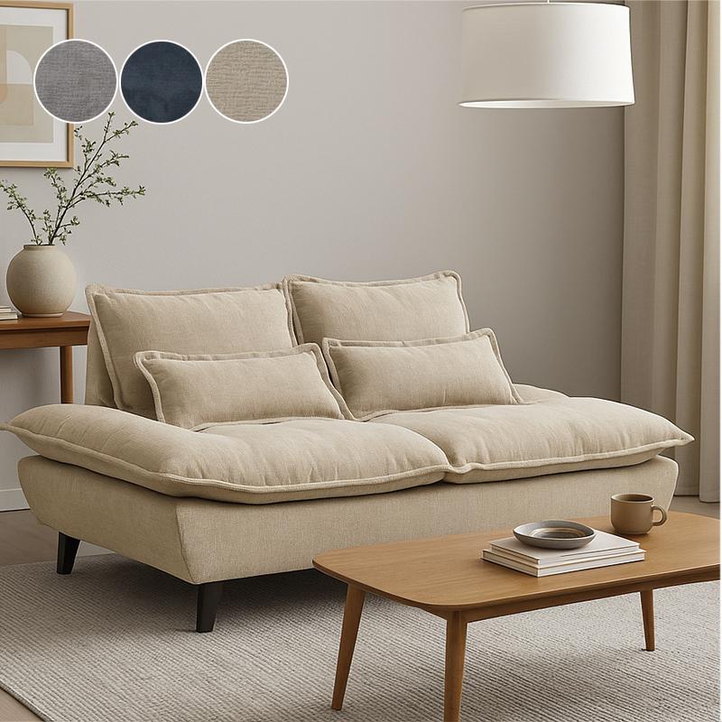 ソファーベッド 2人掛け SOFA 背もたれ 可動式 羽毛 ファブリック