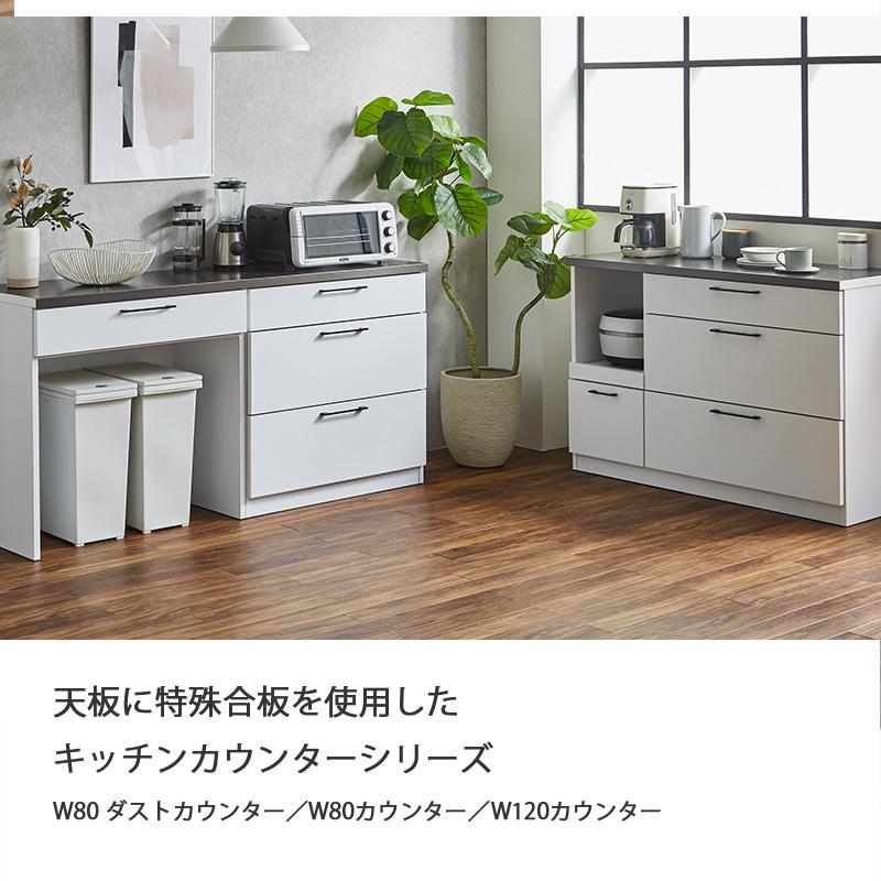 キッチンカウンター 幅80 キッチン 食器棚 収納 カウンター 引出 収納
