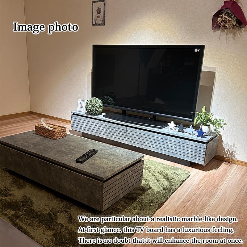 ローボード 180cm テレビ台 おしゃれ テレビボード 木製 セラミック柄