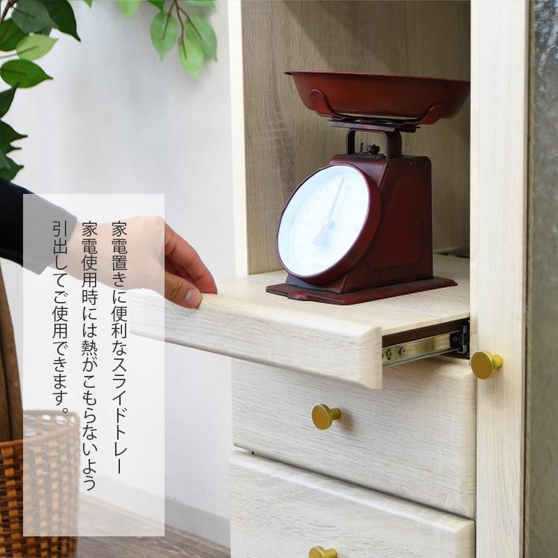 キャビネット ガラス 105幅 おしゃれ 開き扉 白 リビング 高見え