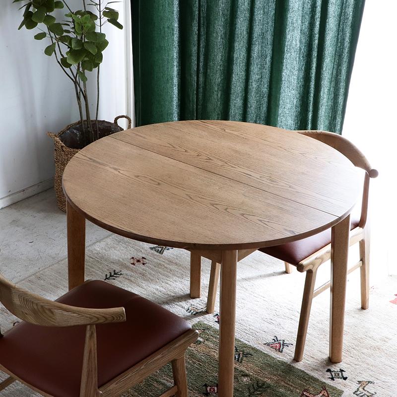 ダイニングテーブル 丸 90 伸長式 2人掛け 4人掛け 円形 楕円