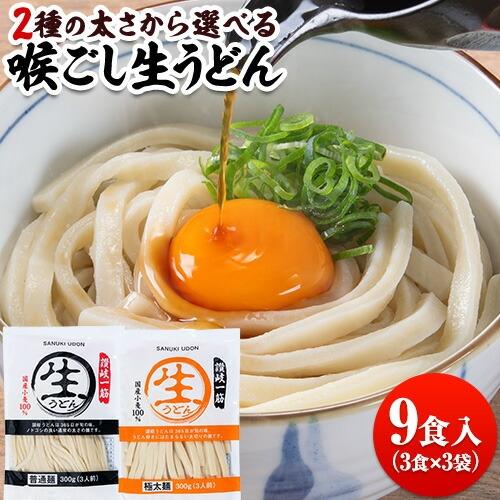1000円ポッキリ 送料無料 讃岐うどん 9食 300g×3袋 生麺 喉ごし 生うどん 普通麺 極太麺  香川 本場 本格 7-14営業日以内に出荷(土日祝日を除く)（Yahoo!・ご当地風土 ヤフー店）