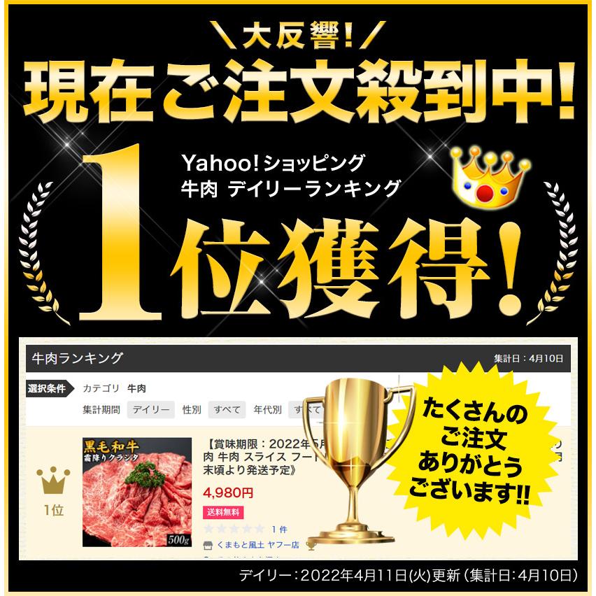 セール 黒毛和牛 霜降り ロース スライス 九州産 クラシタ 500g 肉 牛肉 送料無料 肩ロース 国産 7-14営業以内発送予定(土日祝除く)｜kumamotofood｜02