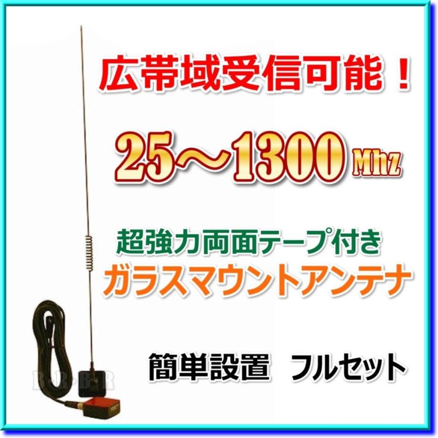 25〜1300MHｚ広帯域受信♪ ガラスマウント アンテナ フルセット 新品 即納_1