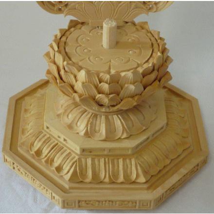 仏像 浄土宗 ご本尊 舟弥陀 柘植 八角台座 水煙光背 3.0寸 |  | 05