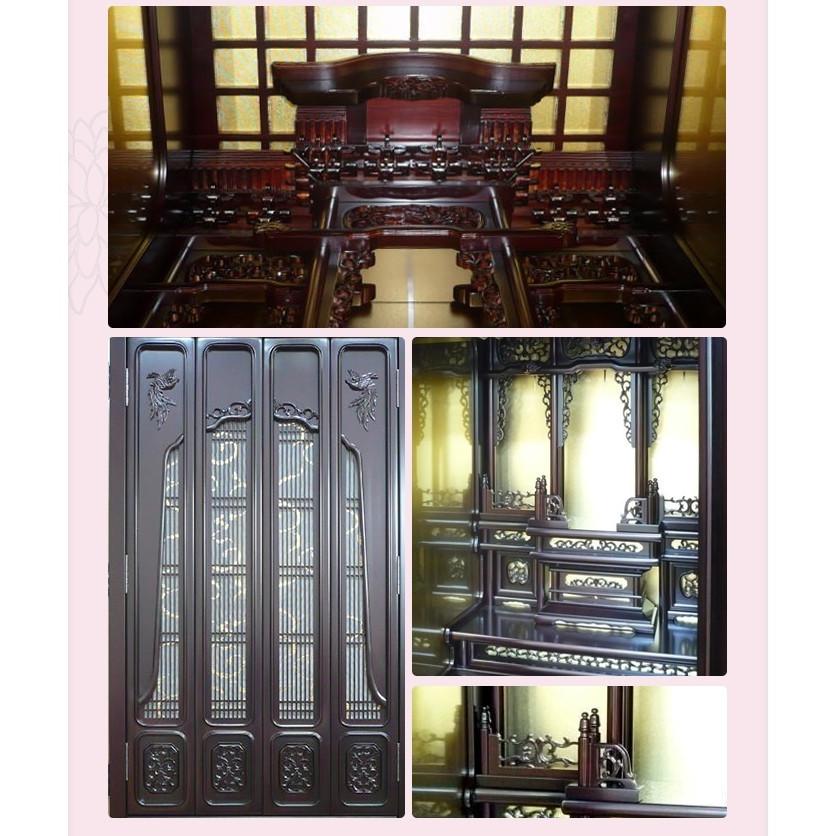 唐木仏壇・紫檀調 16号 本体+仏具セット 仏壇 唐木仏壇 仏具セット 黒檀調 紫檀調 瞑想 16号 一部地域を除き