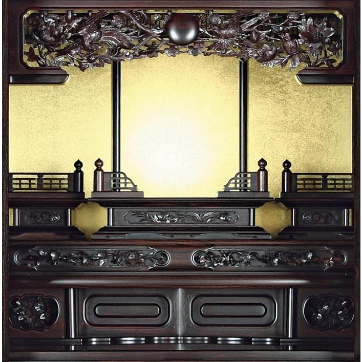 仏壇 唐木仏壇 四方練 黒檀 高瀬30号 配送・設置無料 レビューで