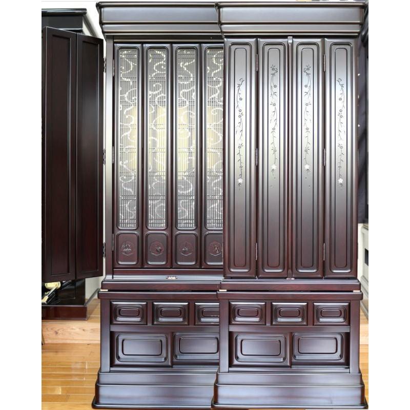 仏壇 唐木仏壇 仏具セット 紫檀調 枝垂れさくら 16号 一部地域を除き