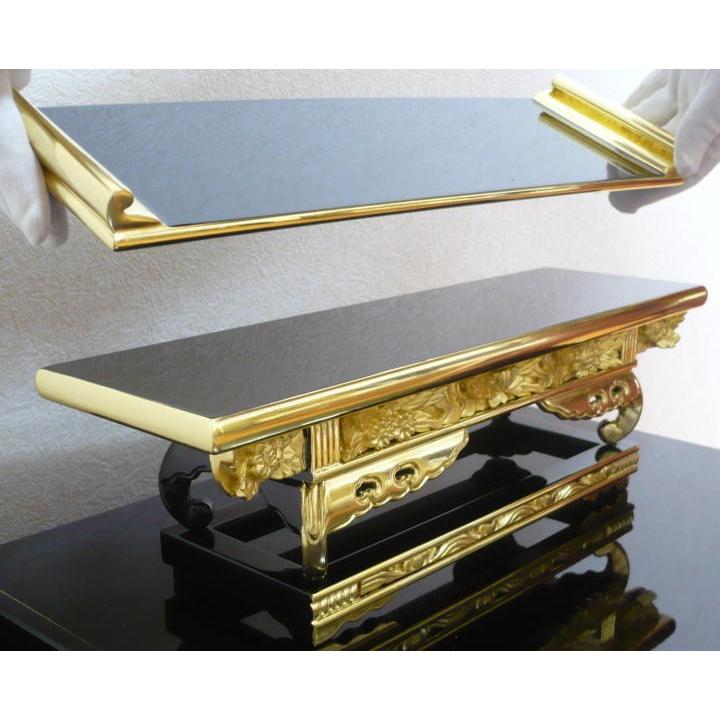 仏具 前卓 純金 上前彫 西用 本願寺用 9.0寸 : 熊野古道仏壇センター