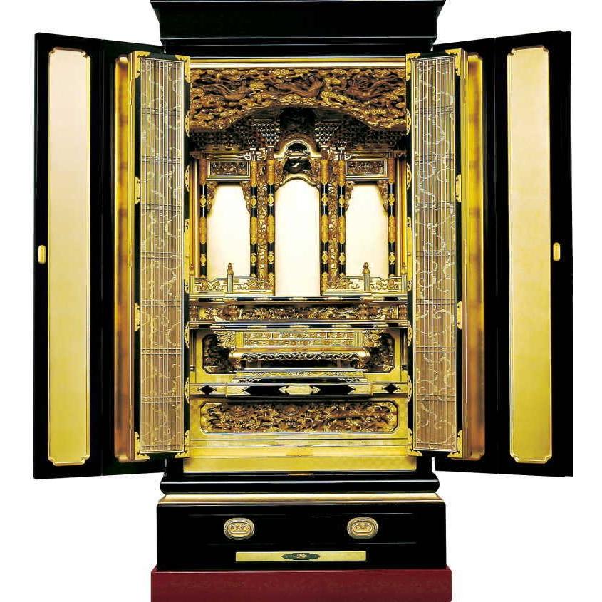 仏壇 金仏壇 大阪型 西 幸菊三尺 彫粉 着後レビューで専用仏具半額