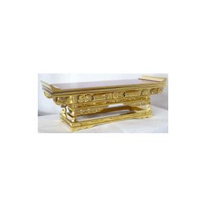 前卓 12号 純金箔 三段彫 天黒 仏具