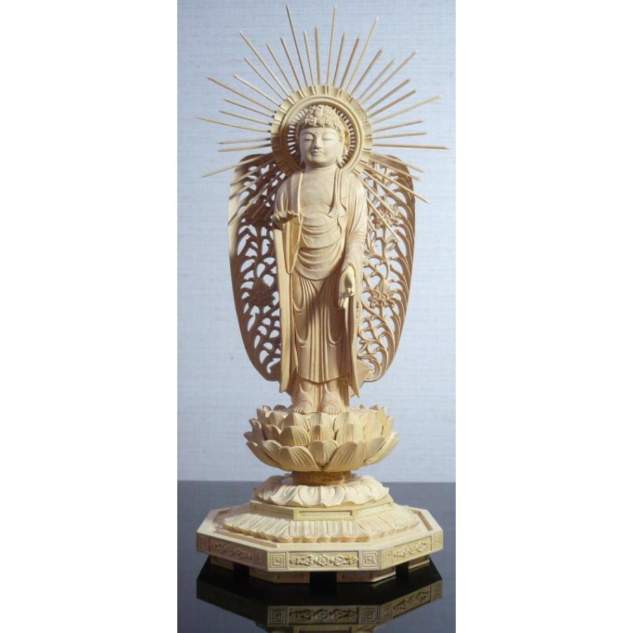 仏像 浄土真宗西ご本尊 柘植 4.0寸