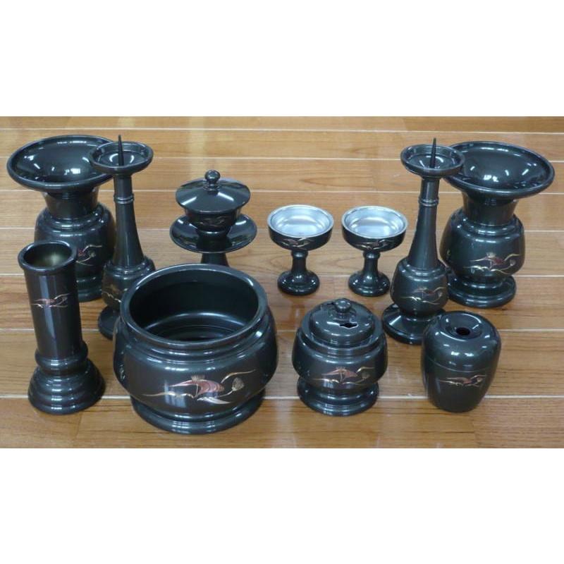 仏具 冨士型 深海色 11具足 3.5寸_1