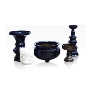 仏具 家具調仏具 モダン仏具 仏具セット 黒光色 3.0寸 5点セット