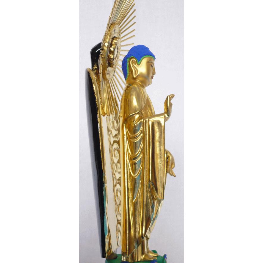 仏壇 仏像 浄土真宗西ご本尊 純金肌粉 4.5寸 : 熊野古道仏壇 仏壇 仏像 浄土真宗西ご本尊 純金肌粉 4.5寸 : 熊野古道仏壇