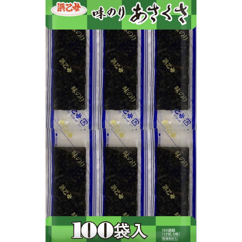 浜乙女 味のり あさくさ 100袋入 12切5枚 6個 ZHT