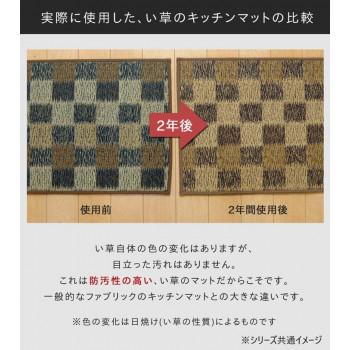 国産い草キッチンマット 『チェック』 グレー 約60×270cm 8239780_3
