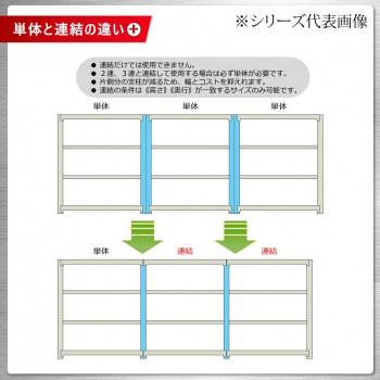 軽中量ラック 耐荷重200kgタイプ 連結 間口1200×奥行600×高さ2100mm 4段 アイボリーの画像