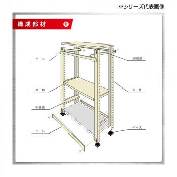 中量ラック 耐荷重500kgタイプ 単体 間口1800×奥行900×高さ2100mm 4段 ニューアイボリーの画像