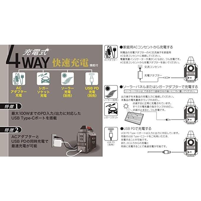 大進 COMCON ポータブル電源 80000mAh CB-P080の画像