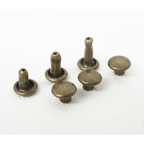 お得  200個セット 両面小カシメ (頭6mm) 足6, 7.5, 9mm  アンティーク｜kume-shop｜04