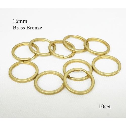 16mm 平二重リング 真鍮ブロンズ色 10個セット kume1018-BP : KUME